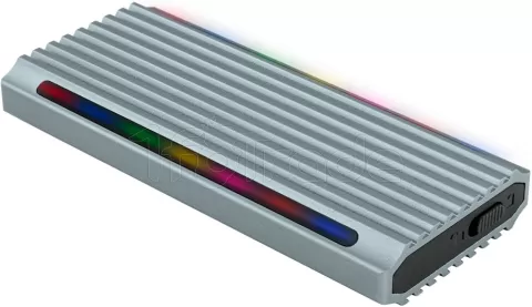 Photo de Boitier externe USB-C 3.2 Tooq Shinobi RGB - S-ATA/NVMe M.2 Type 2280 (Gris)