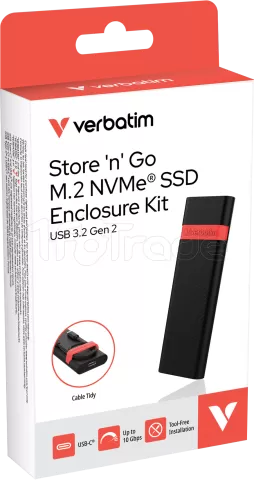 Photo de Boitier externe USB-C 3.2 Verbatim Store'n'Go - NVMe M.2 Type 2280 (Noir)