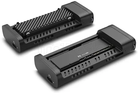 Photo de Boitier externe USB-C 4 Lindy - NVMe M.2 Type 2280 (Gris)