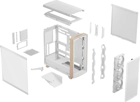 Photo de Boitier Grand Tour E-ATX Fractal Summit TG avec panneau vitré (Blanc)