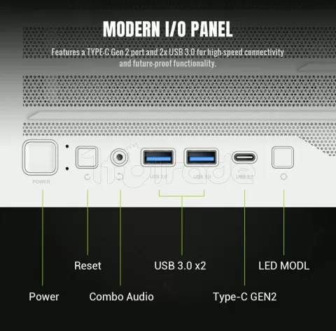 Photo de Boitier Grand Tour E-ATX Gamemax Leader 2 ARGB avec panneau vitré (Blanc)