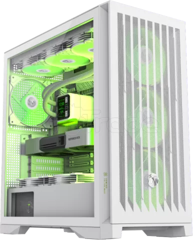 Photo de Boitier Grand Tour E-ATX Gamemax Leader 2 RGB avec panneau vitré (Blanc)