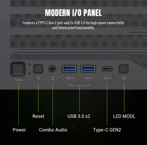 Photo de Boitier Grand Tour E-ATX Gamemax Leader 2 RGB avec panneau vitré (noir)