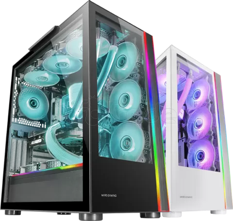 Photo de Boitier Grand Tour E-ATX Mars Gaming MC-Ultra RGB avec panneaux vitrés (Blanc)