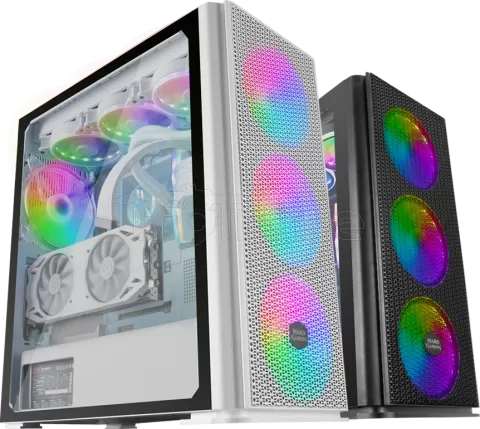 Photo de Boitier Grand Tour E-ATX Mars Gaming MCPro RGB avec panneaux vitrés (Blanc)