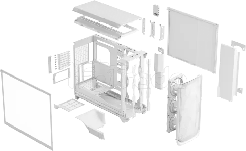 Photo de Boitier Grand Tour EE-ATX Fractal Design Meshify 3 XL Ambience Pro RGB avec panneau vitré (Blanc)