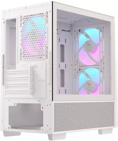 Photo de Boitier Micro ATX Einarex PM150 RGB avec panneau vitré (Blanc)