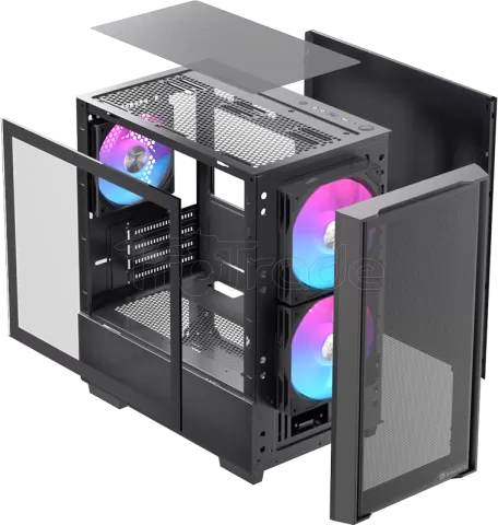 Photo de Boitier Micro ATX Einarex PM150 RGB avec panneau vitré (Noir)