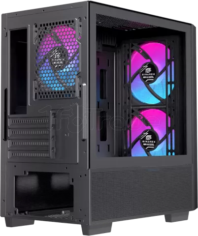 Photo de Boitier Micro ATX Einarex PM150 RGB avec panneau vitré (Noir)