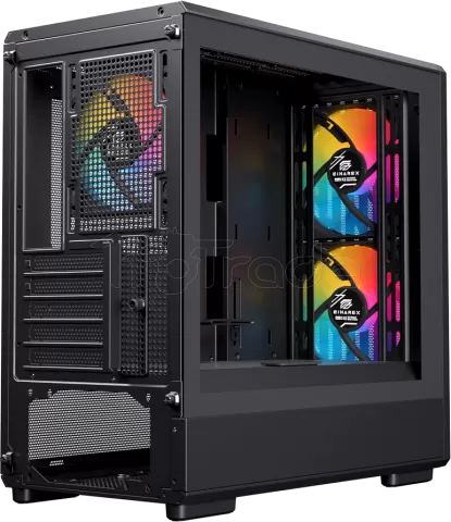 Photo de Boitier Micro ATX Einarex PM400 RGB avec panneau vitré (Noir)