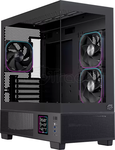 Photo de Boitier Micro ATX Einarex SM501D RGB avec panneaux vitrés (Noir)