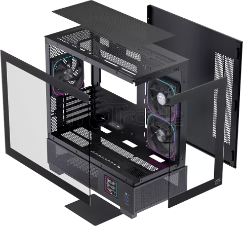 Photo de Boitier Micro ATX Einarex SM501D RGB avec panneaux vitrés (Noir)