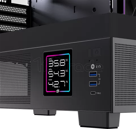 Photo de Boitier Micro ATX Einarex SM501D RGB avec panneaux vitrés (Noir)