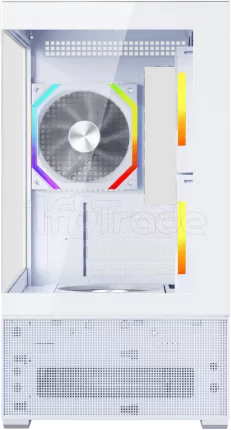 Photo de Boitier Mini Tour Micro ATX 1stPlayer AU6 ARGB avec panneaux vitrés (Blanc)