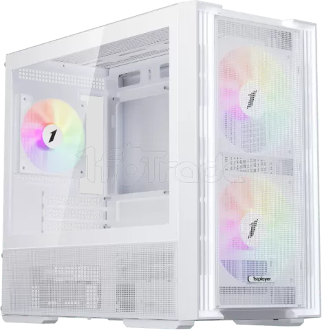 Photo de Boitier Mini Tour Micro ATX 1stPlayer AU6 ARGB avec panneaux vitrés (Blanc)