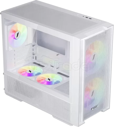 Photo de Boitier Mini Tour Micro ATX 1stPlayer AU6 ARGB avec panneaux vitrés (Blanc)