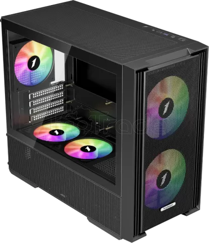 Photo de Boitier Mini Tour Micro ATX 1stPlayer AU6 ARGB avec panneaux vitrés (Noir)