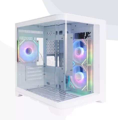 Photo de Boitier Mini Tour Micro ATX 1stPlayer UView 5 RGB avec panneaux vitrés (Blanc)