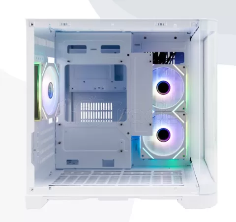 Photo de Boitier Mini Tour Micro ATX 1stPlayer UView 5 RGB avec panneaux vitrés (Blanc)