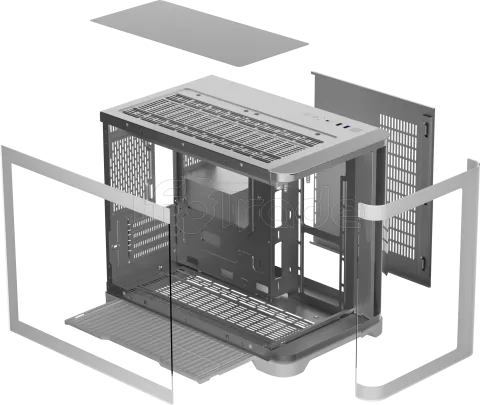 Photo de Boitier Mini Tour Micro ATX 1stPlayer UView 6 RGB avec panneaux vitrés (Blanc)