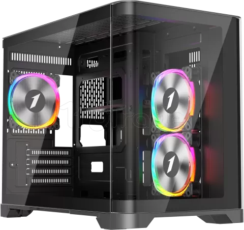 Photo de Boitier Mini Tour Micro ATX 1stPlayer UView 6 RGB avec panneaux vitrés (Noir)