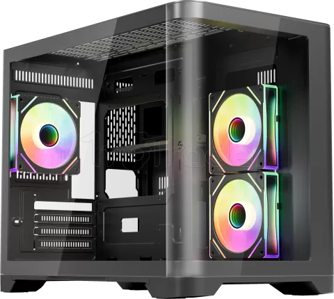 Photo de Boitier Mini Tour Micro ATX 1stPlayer UView 6 RGB avec panneaux vitrés (Noir)