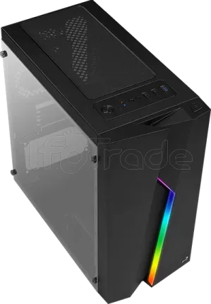 Photo de Boitier Mini Tour Micro ATX AeroCool Bolt Mini Tempered Glass RGB avec panneau vitré (Noir)