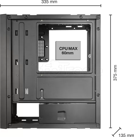 Photo de Boitier Mini Tour Micro ATX Anima ACSlim 500 (Noir) avec alimentation 500W