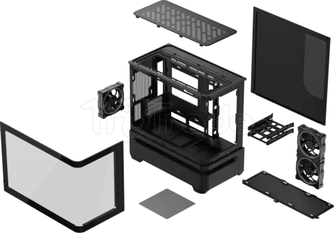 Photo de Boitier Mini Tour Micro ATX ASUS Prime AP202 ARGB avec panneaux vitrés (Noir)