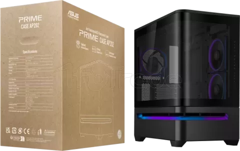 Photo de Boitier Mini Tour Micro ATX ASUS Prime AP202 ARGB avec panneaux vitrés (Noir)