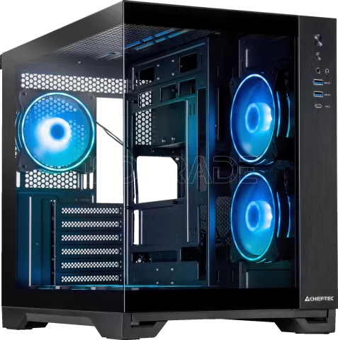 Photo de Boitier Mini Tour Micro ATX Chieftec Visio RGB avec panneaux vitrés (Noir)