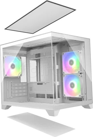 Photo de Boitier Mini Tour Micro ATX Cougar FV150 Mini RGB avec panneaux vitrés (Blanc)