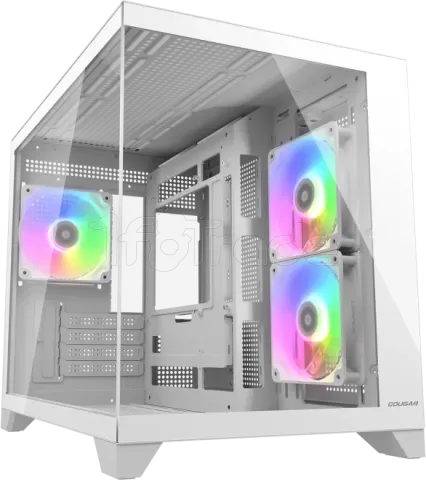 Photo de Boitier Mini Tour Micro ATX Cougar FV150 RGB avec panneaux vitrés (Blanc)
