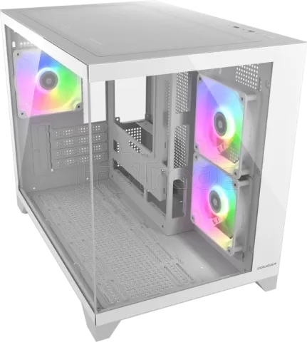 Photo de Boitier Mini Tour Micro ATX Cougar FV150 RGB avec panneaux vitrés (Blanc)