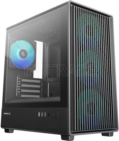 Photo de Boitier Mini Tour Micro ATX DeepCool CC350 4F RGB avec panneau vitré (Noir)