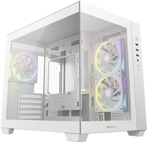 Photo de Boitier Mini Tour Micro ATX DeepCool CG330 3F RGB avec panneaux vitrés (Blanc)