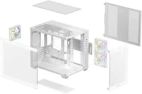 Photo de Boitier Mini Tour Micro ATX DeepCool CG330 3F RGB avec panneaux vitrés (Blanc)
