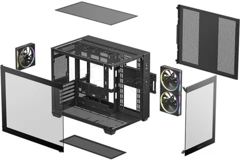 Photo de Boitier Mini Tour Micro ATX DeepCool CG330 3F RGB avec panneaux vitrés (Noir)
