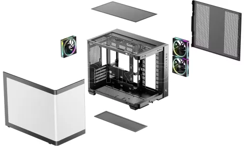 Photo de Boitier Mini Tour Micro ATX DeepCool CG330U 3F RGB avec panneaux vitrés (Noir)