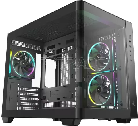Photo de Boitier Mini Tour Micro ATX DeepCool CG330U 3F RGB avec panneaux vitrés (Noir)