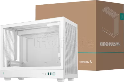 Photo de Boitier Mini Tour Micro ATX DeepCool CH160 Plus avec panneau vitré (Blanc)