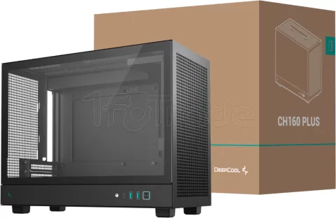 Photo de Boitier Mini Tour Micro ATX DeepCool CH160 Plus avec panneau vitré (Noir)