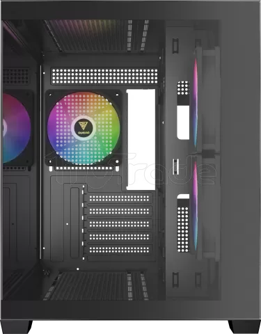 Photo de Boitier Mini Tour Micro ATX Gamdias Aura GC10M V2 RGB avec panneaux vitrés (Noir)