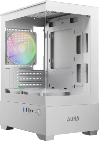 Photo de Boitier Mini Tour Micro ATX Gamdias Aura GC9M RGB avec panneaux vitrés (Blanc)