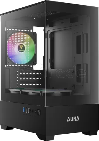 Photo de Boitier Mini Tour Micro ATX Gamdias Aura GC9M RGB avec panneaux vitrés (Noir)