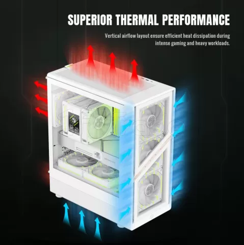 Photo de Boitier Mini Tour Micro ATX Gamemax Aeris 330 ARGB  avec panneau vitré (Blanc)
