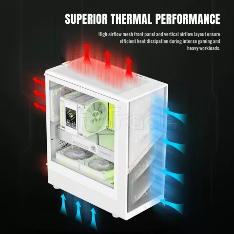 Photo de Boitier Mini Tour Micro ATX Gamemax Aeris 330 ARGB avec panneau vitré (Blanc