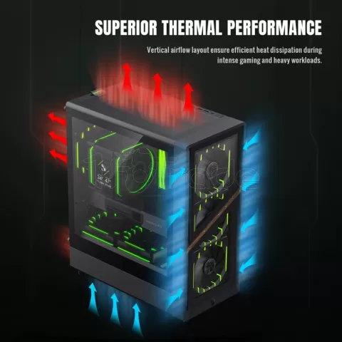 Photo de Boitier Mini Tour Micro ATX Gamemax Aeris 330 ARGB  avec panneau vitré (Noir)