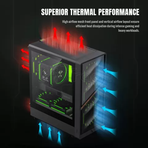 Photo de Boitier Mini Tour Micro ATX Gamemax Aeris 330 ARGB avec panneau vitré (Noir)