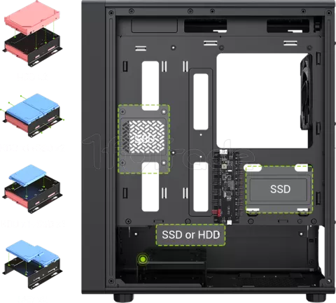 Photo de Boitier Mini Tour Micro ATX Gamemax Aeris 330 Mesh RGB avec panneau vitré (Noir)